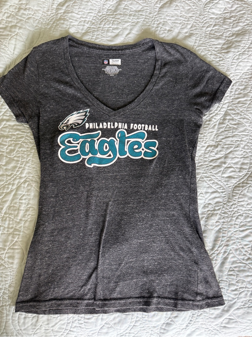 Team Apparel Dark Gray V-Neck Eagles Graphic Tee